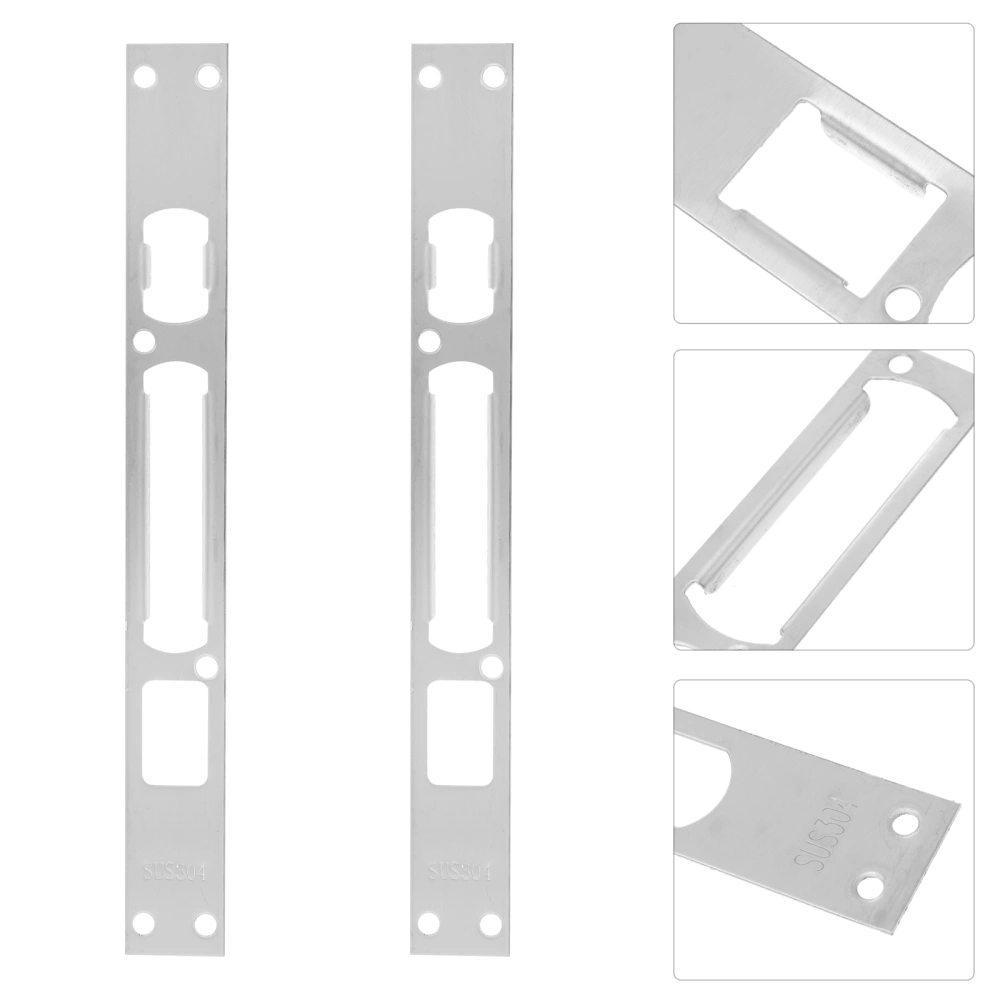 2pcs Door Security Strike Plates Long Plate Door Lock Strike Secure Reinforcement Plate