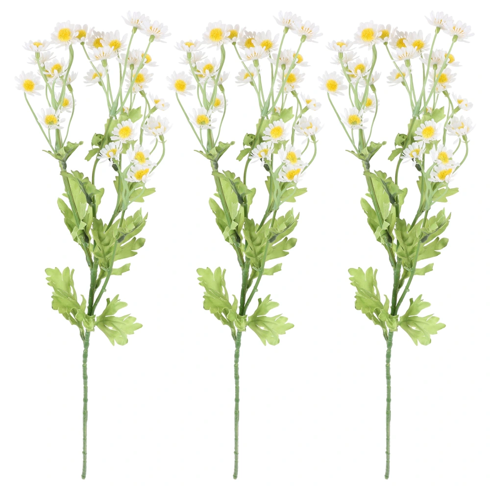 3Pcs Fake Chamomile Flower Decor Household Flower Decor Flower Arrangement Supply