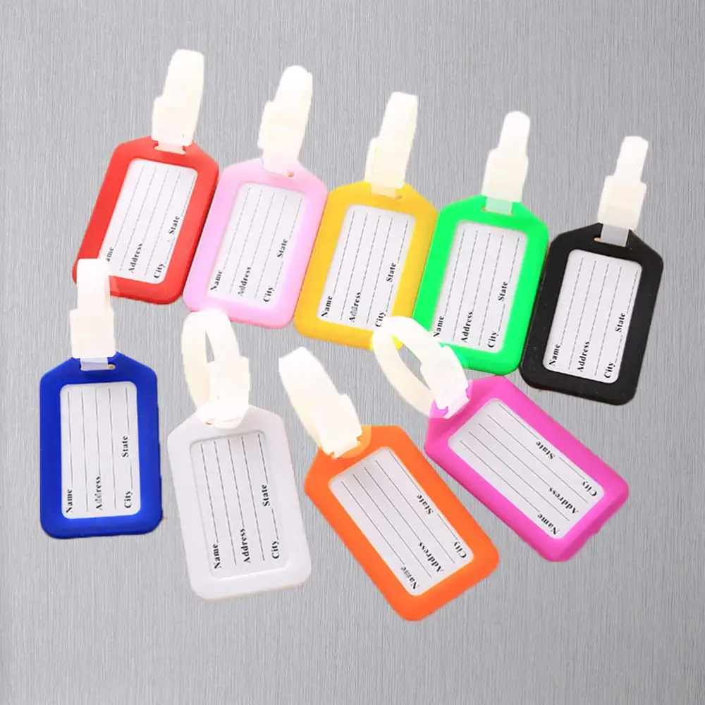 8 Pcs Luggage Tag Baggage Handbag ID Tag Suitcase Tag Name Holder for Traveling (Color random)