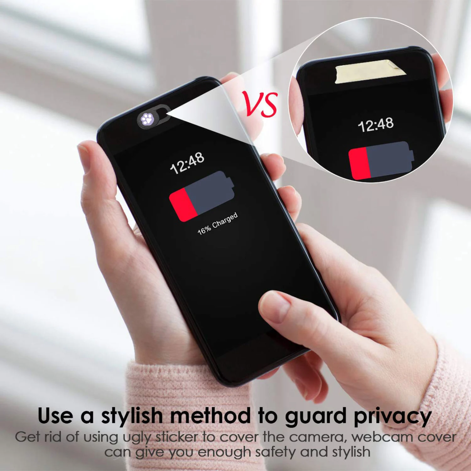 6 PCS Webcam Cover Slide Anti-hacking Webcam Cover Paw Pattern Camera Blocker