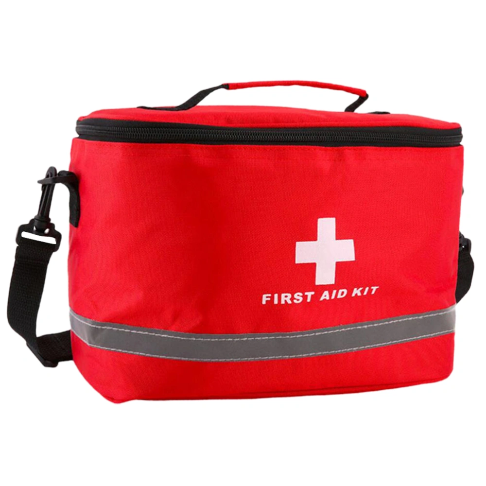 Cylinder Shape First Aid Bag Handheld Emergency Bag Shoulder Survival Kit Red Random Shoulder Girdle Color