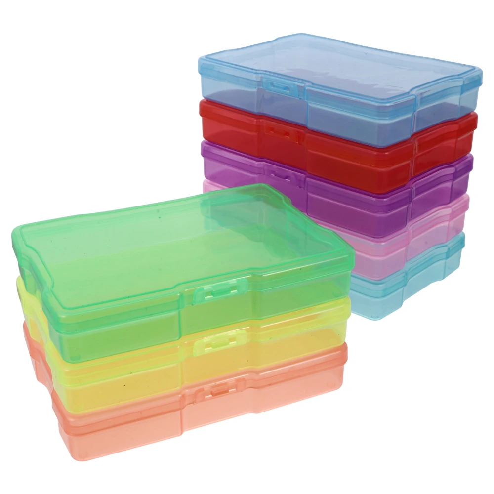 8pcs Plastic Storage Boxes Postcards Storage Cases Photos Organizing Boxes