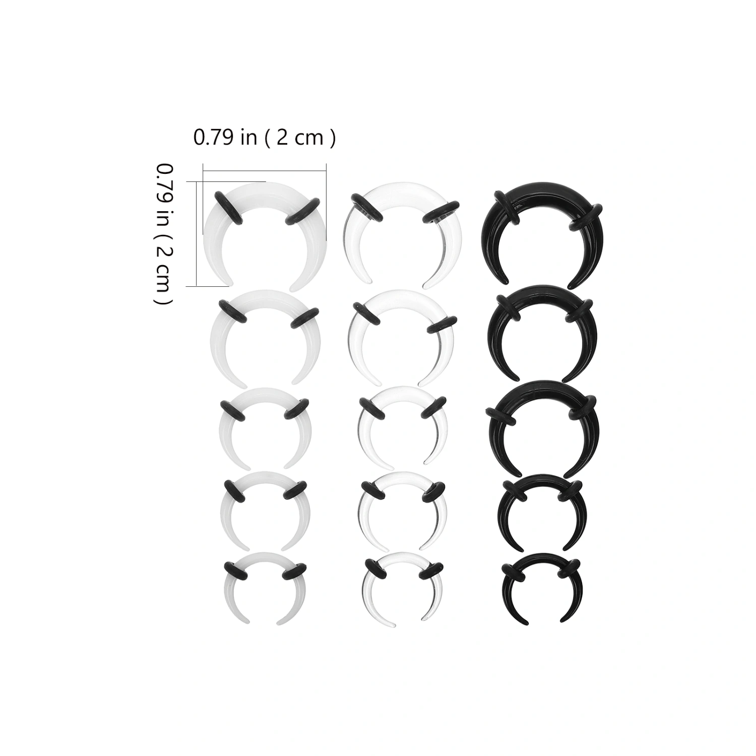 15Pcs Septum Pincher Horseshoe Septum Rings Ear Nose Septum Stretching Ring