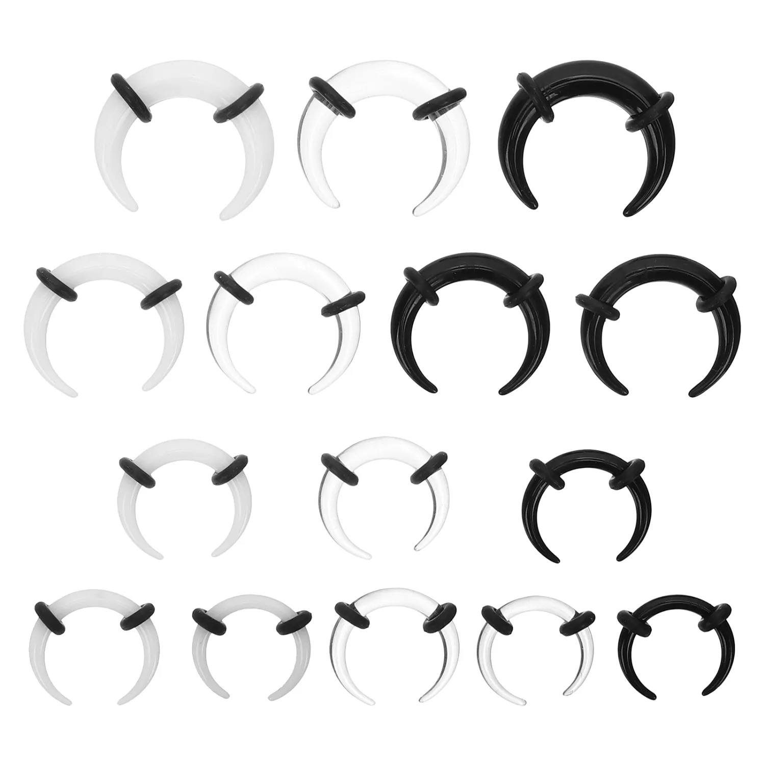 15Pcs Septum Pincher Horseshoe Septum Rings Ear Nose Septum Stretching Ring