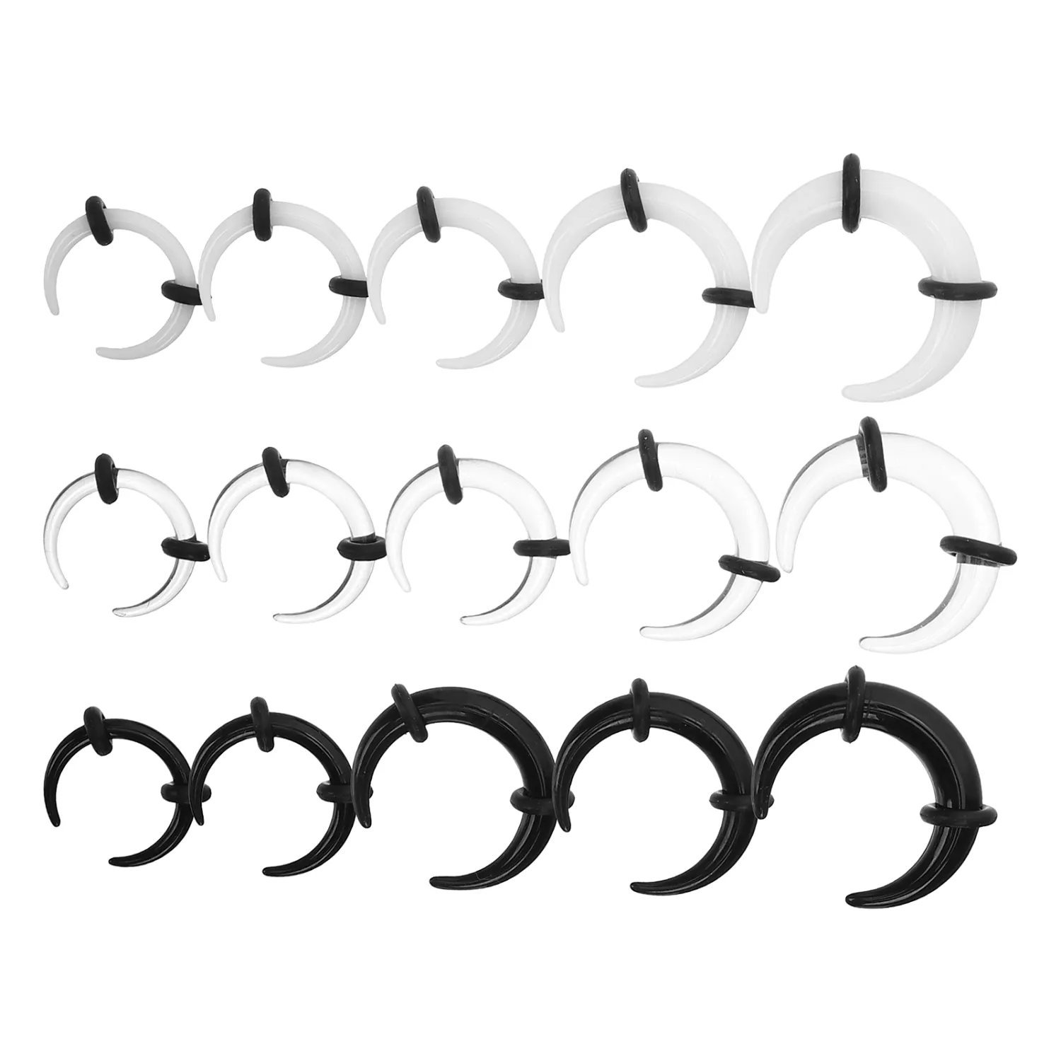 15Pcs Septum Pincher Horseshoe Septum Rings Ear Nose Septum Stretching Ring