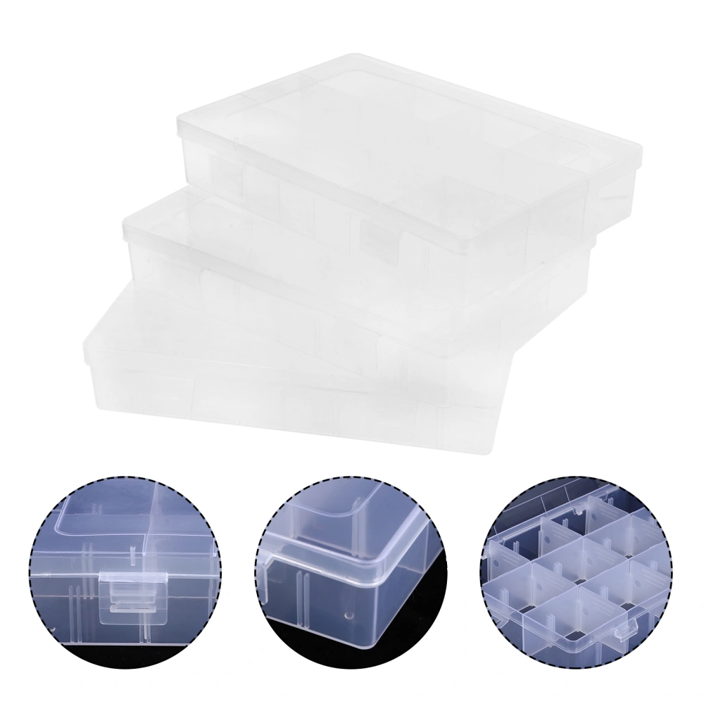 3Pcs Simple Storage Box Transparent Accessories Box Earrings Organizer