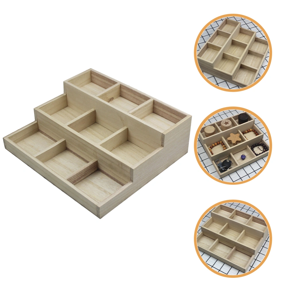 Wooden Jewelry Storage Organizer Wooden Divided Box Earring Necklace Organizer