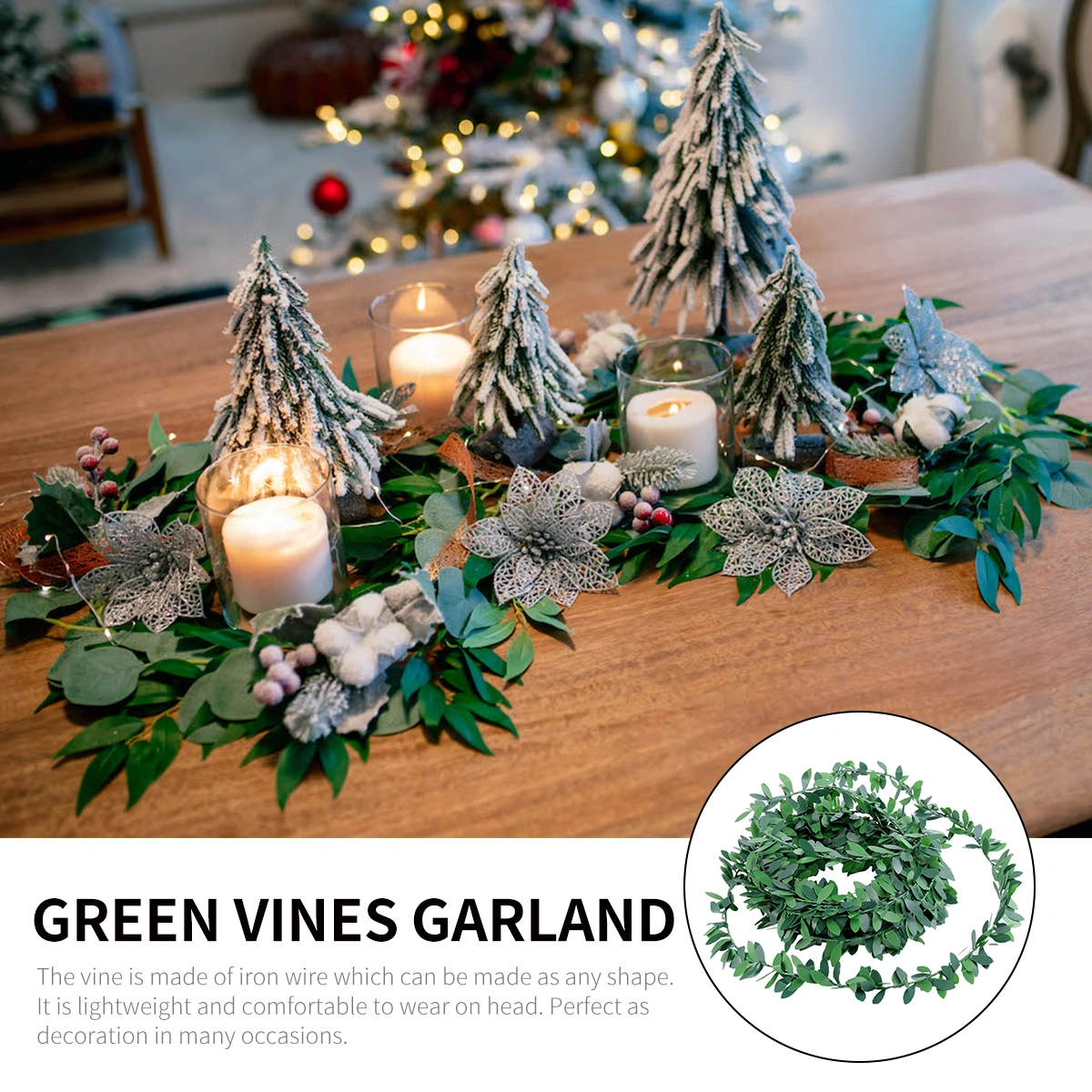 7.5m Artificial Garland Foliage Green Leaves Simulated Vine for Wedding Party Ceremony DIY Headbands