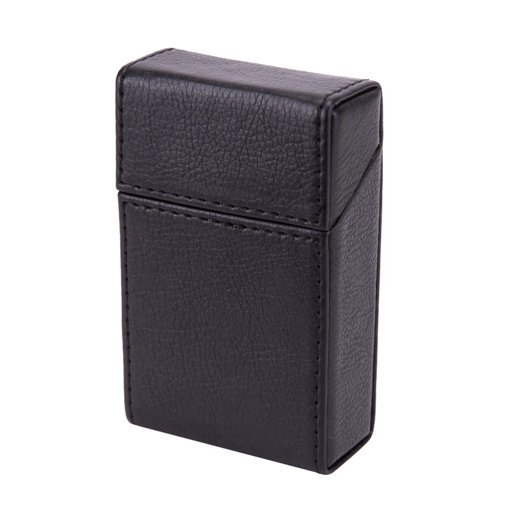 1pc PU Leather Cigarette Case Premium Business Cigarette Box Portable Cigarette Container for Men（Black）