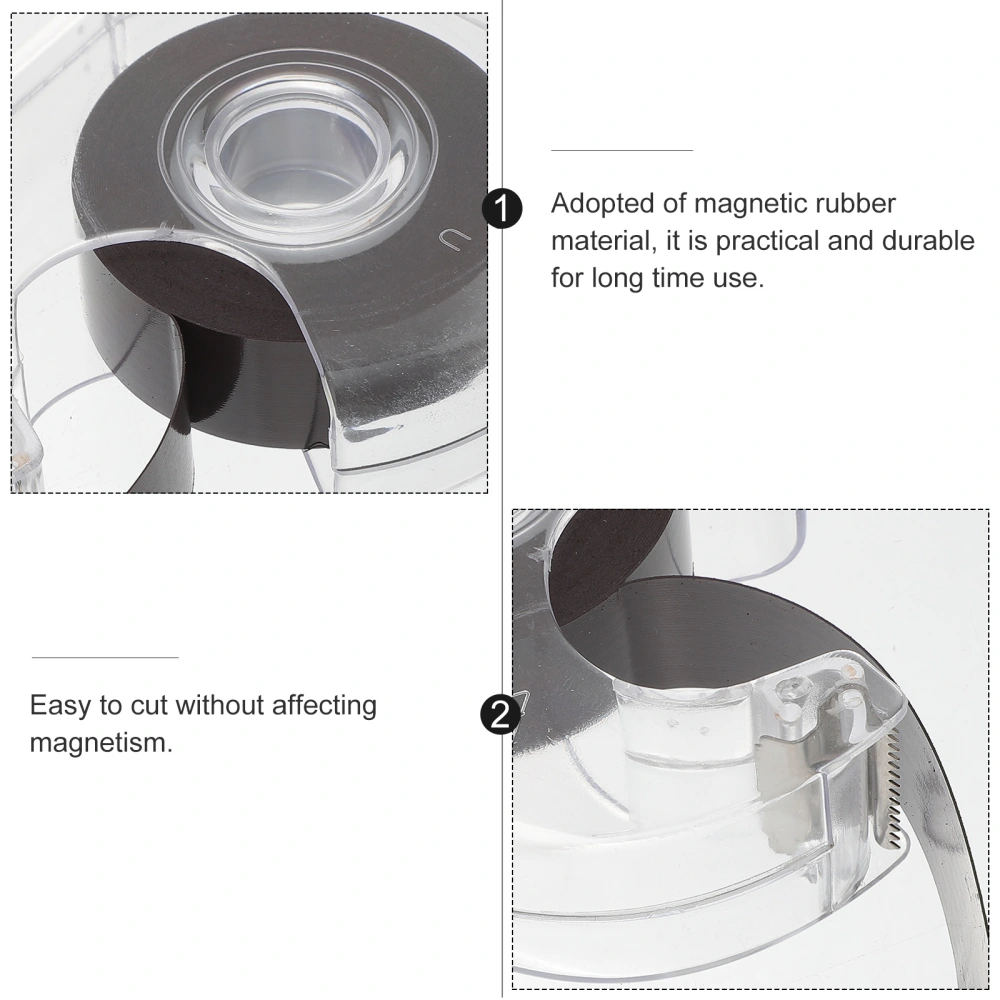 1 Roll 5m Flexible Magnetic Tape with Backing Sticky Magnet with Dispenser