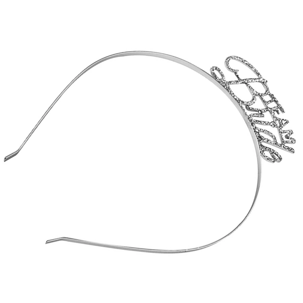 3pcs Single Party Hair Hoops Metal Hair Clasp Hair Accessories Bachelor Party Prop (Silver)