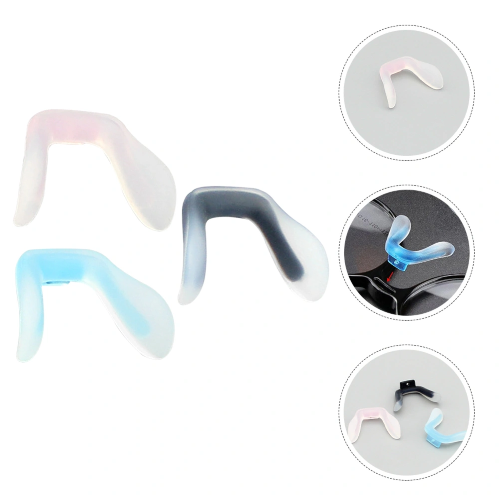 3Pcs Silicone Nose Pads DIY Eyeglass Nose Pads Comfortable Nose Cushions Glasses Flexible Nose Pads