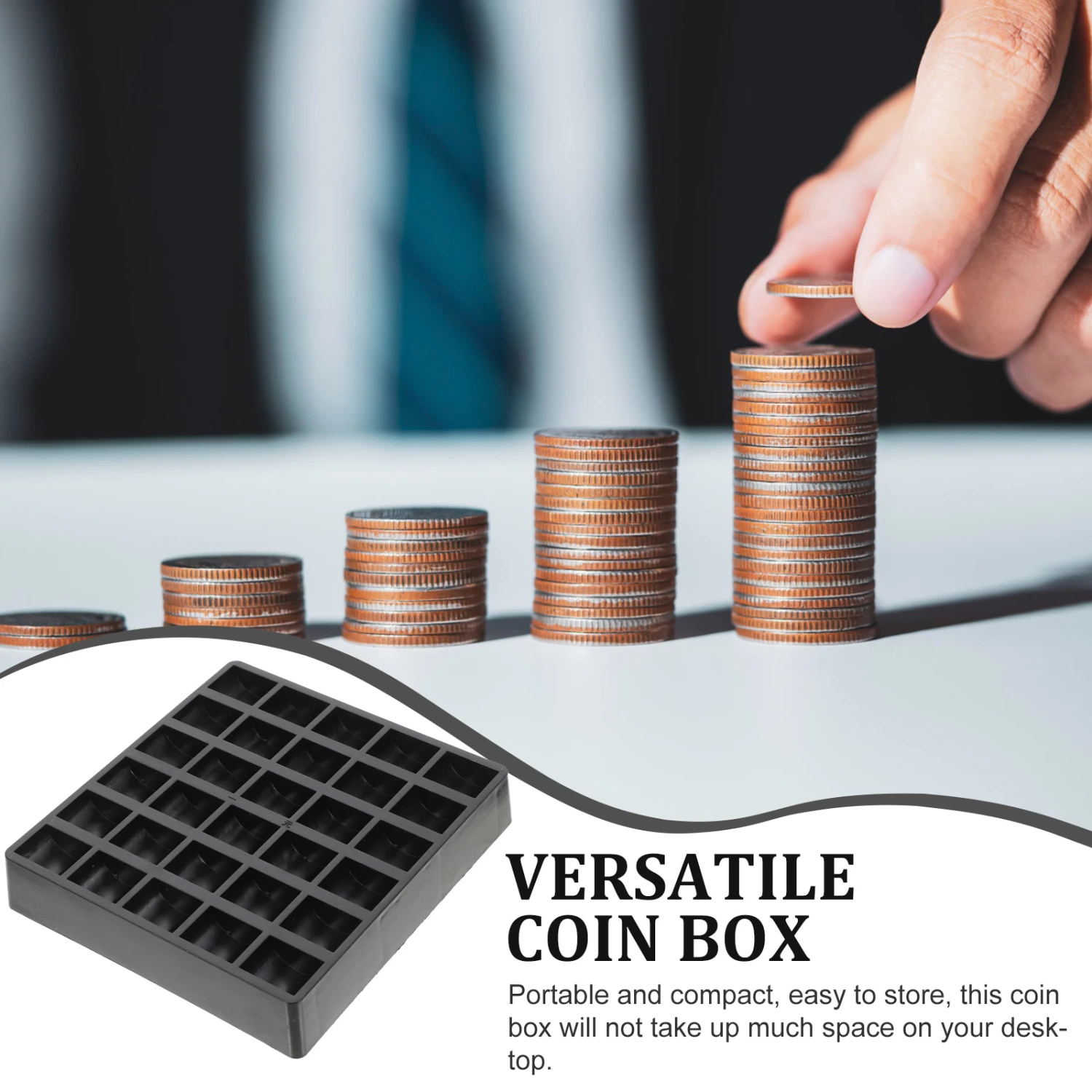 2pcs Market Coin Storage Box Coin Holder Box Coin Storage Organizer Box Coin Supplies