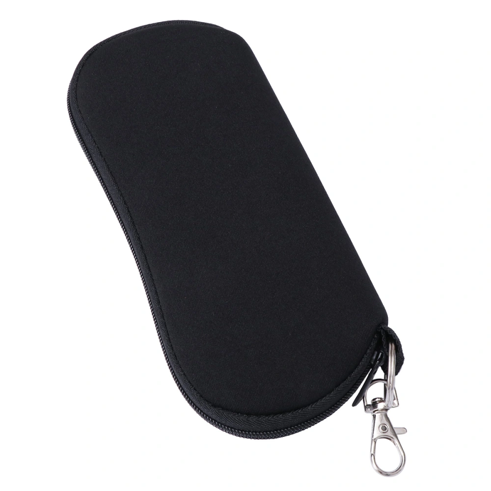 Outdoor Sports Portable Zipper Eyeglasses Case Glasses Case Sunglasses Box Protector with Keychain Black