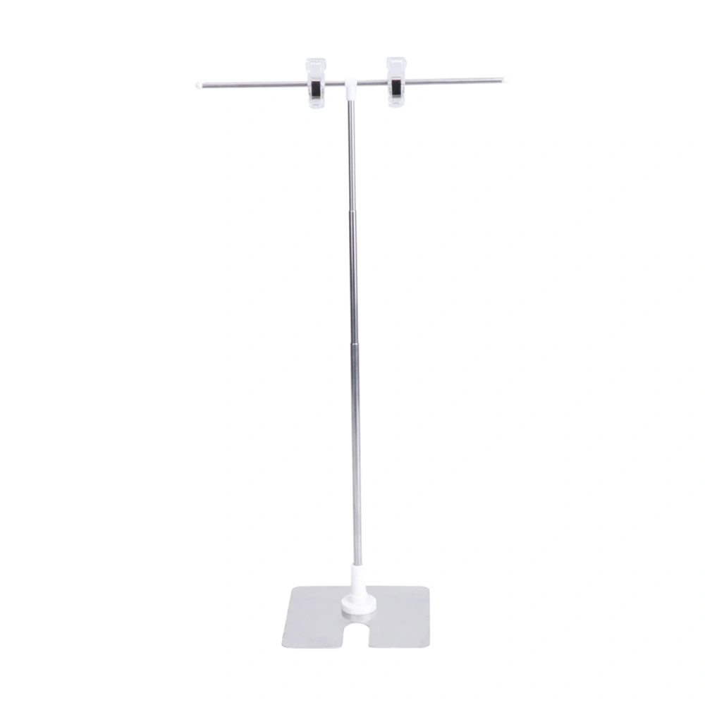 Telescopic Poster Stand T Type Advertising Rack Stainless Steel Display Stand for Store Supermarket (Hollow T Type Telescopic)