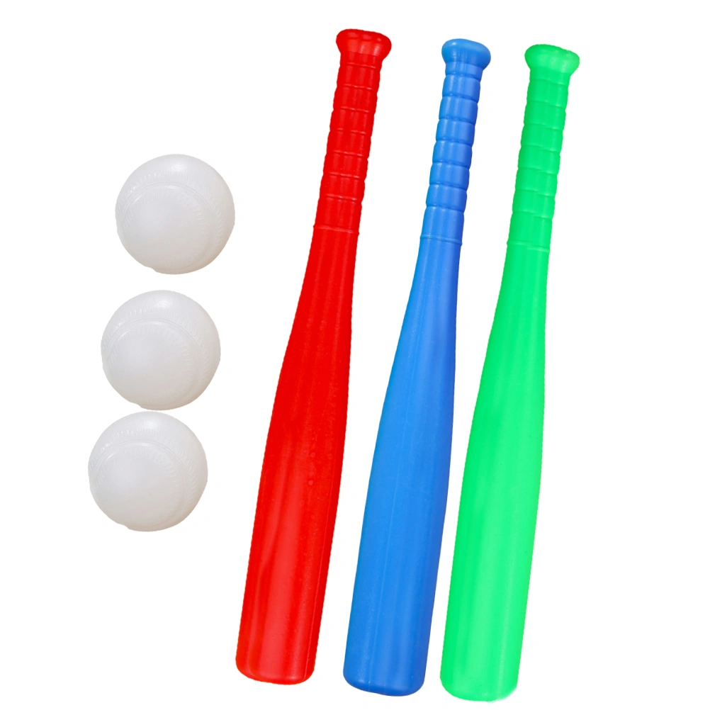 6pcs Kids Baseball Set Kids Outdoor Baseball Toys Practice Batting Skill Ball for Children Toddlers (3pcs Baseball Bat + 3pcs Baseball)