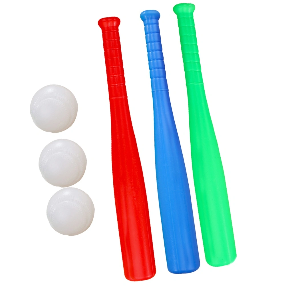 6pcs Kids Baseball Set Kids Outdoor Baseball Toys Practice Batting Skill Ball for Children Toddlers (3pcs Baseball Bat + 3pcs Baseball)