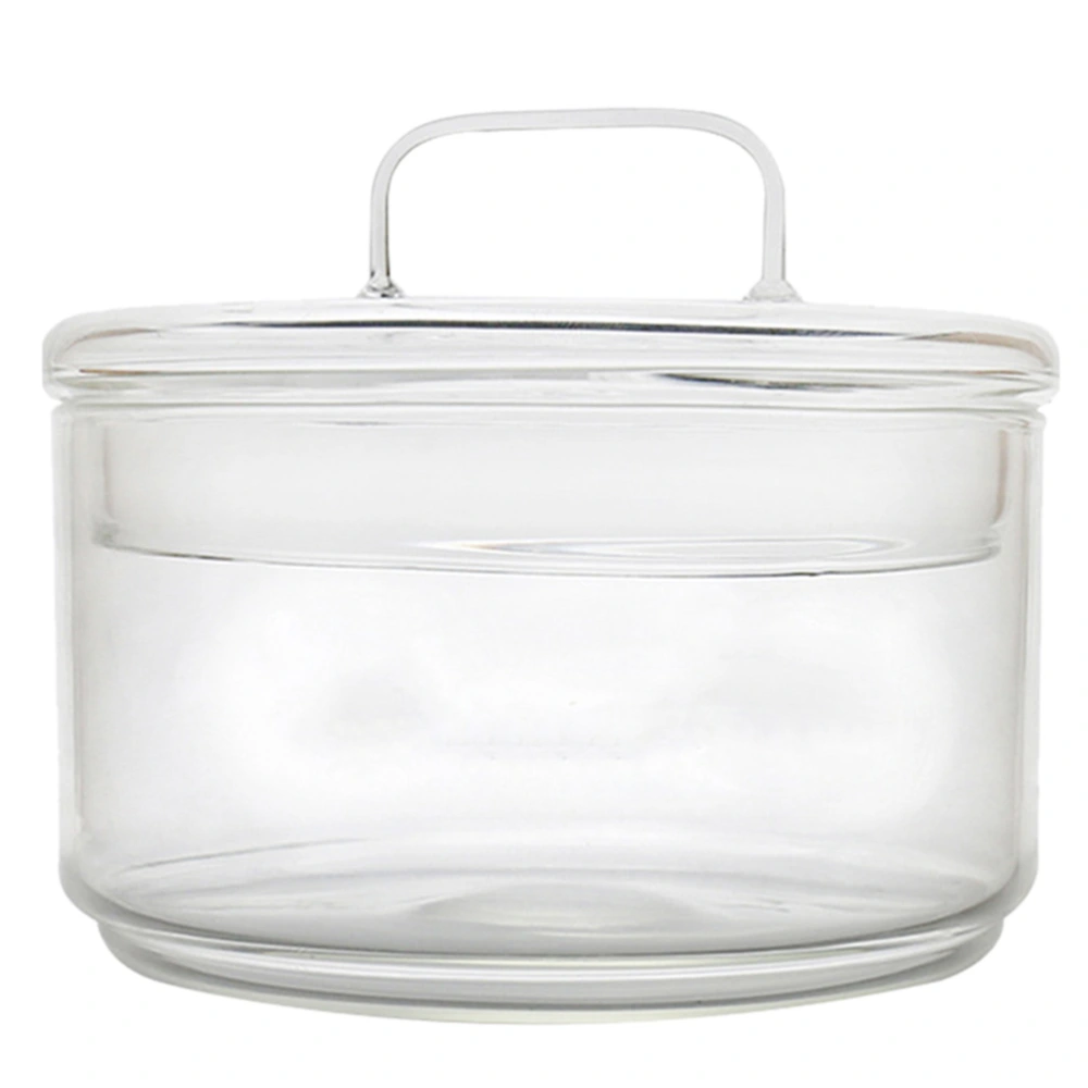 1pc Glass Fruit Bowl with Lid Fruit Salad Snack Storage Container (Transparent)