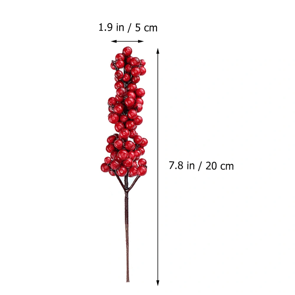 8pcs Christmas Decoration Red Fruit Simulation Flower Decor for Garland Gift DIY