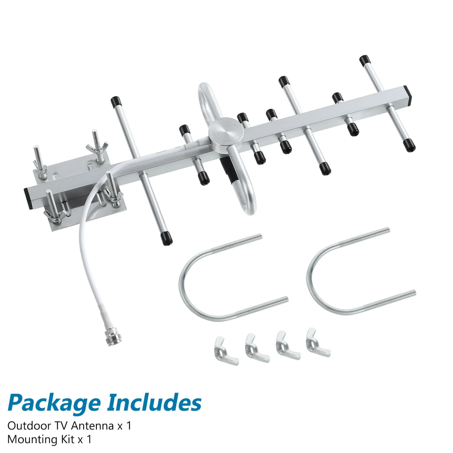 1 Set Outdoor TV Antenna Signal Amplifier 300 Miles Range Digital TV Antenna HDTV 4K Amplified Antenna