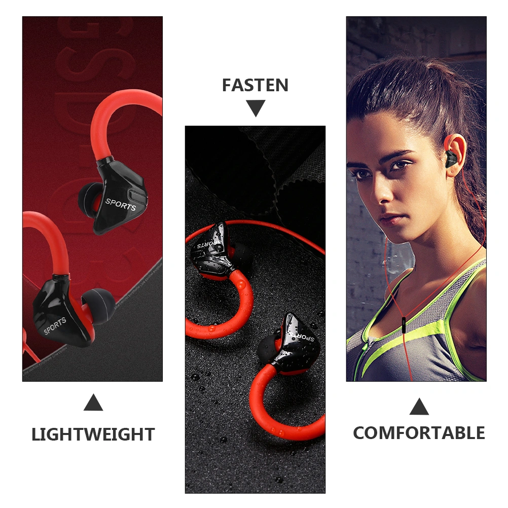 1 Pair Wired Earbuds Waterproof Ear Hanging Headset Sports Cellphone Headphone
