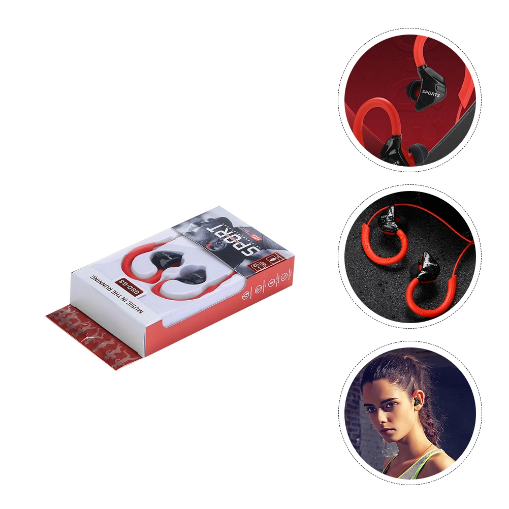 1 Pair Wired Earbuds Waterproof Ear Hanging Headset Sports Cellphone Headphone