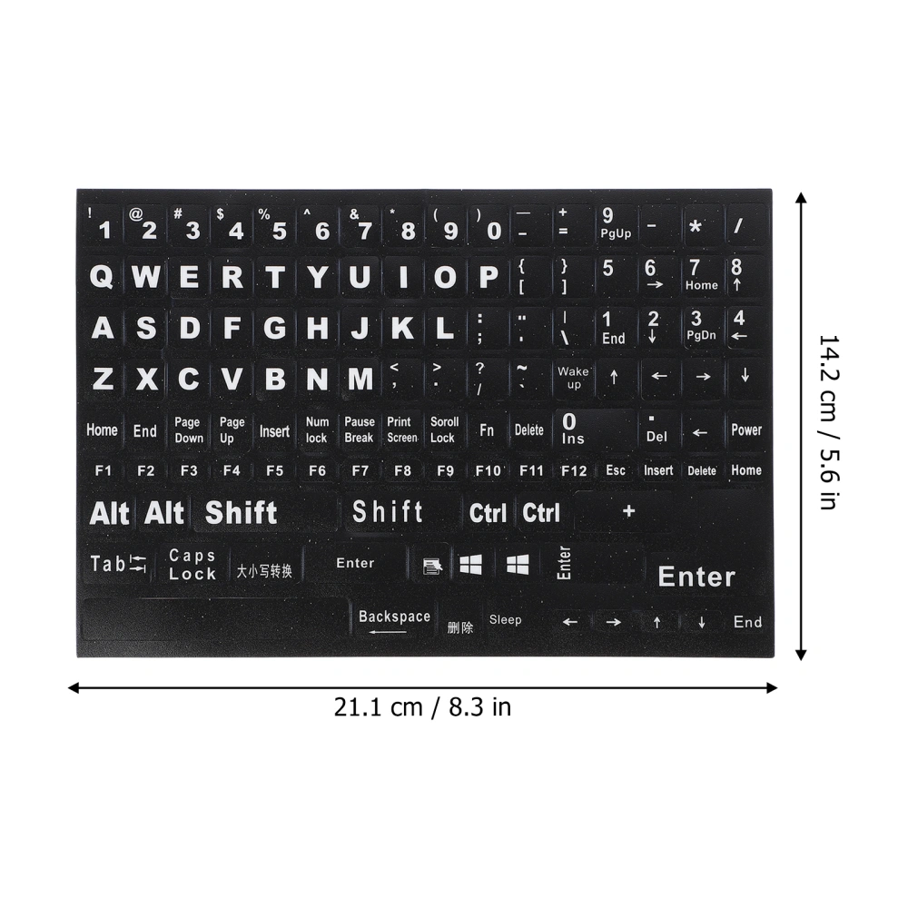 1 Sheet Keyboard Sticker Universal English Letter Keyboard Label Accessory