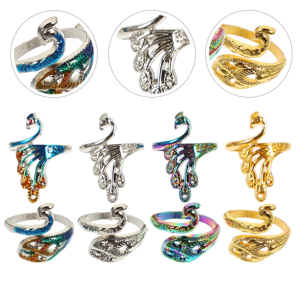 16Pcs Sewing Knitting Rings Decorative Finger Rings Creative Shaped Crochet Rings Knitting Rings