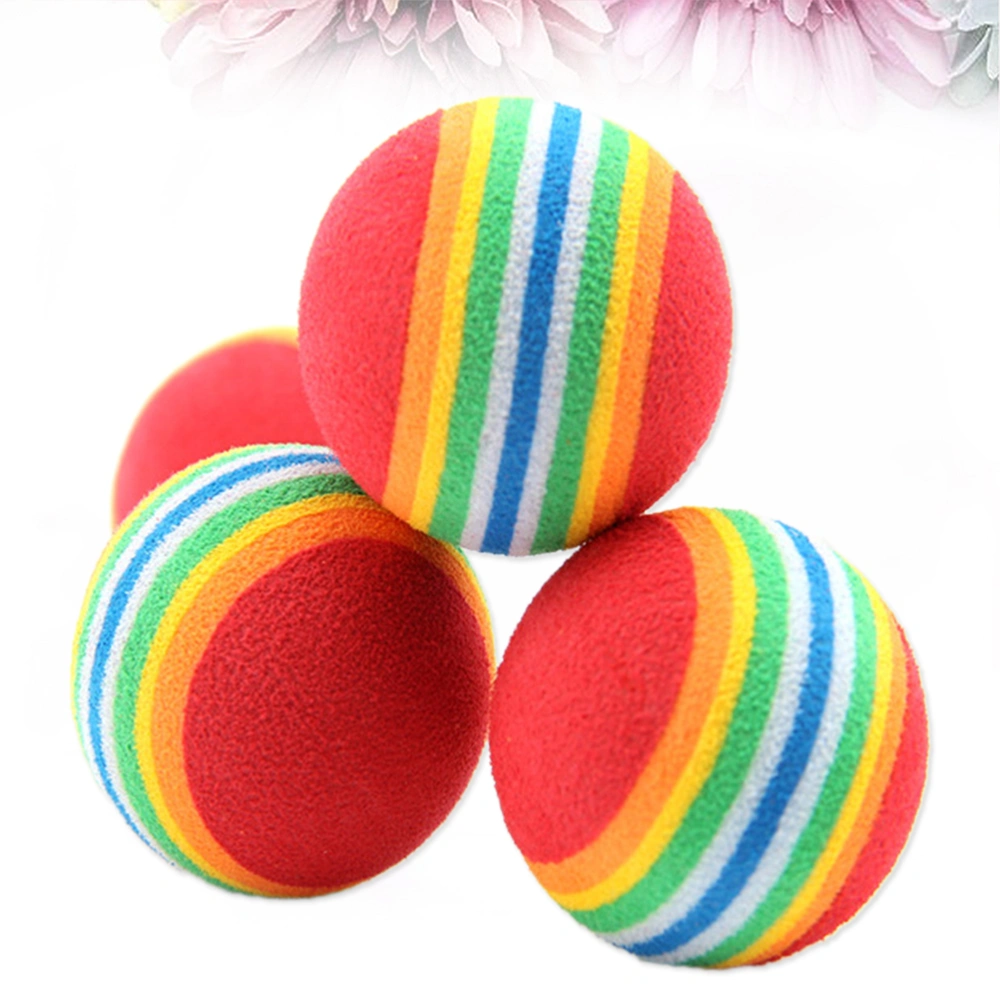 12pcs 3.5CM Rainbow Ball EVA Sponge Pet Dog Puppy Snack Ball Chew Training Toy