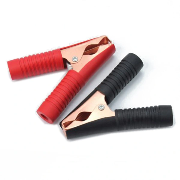 2Pcs Car Storage Battery Terminals Accumulator Crocdile Clip Cigarette Lighter Power Socket Adapter (Black+Red)
