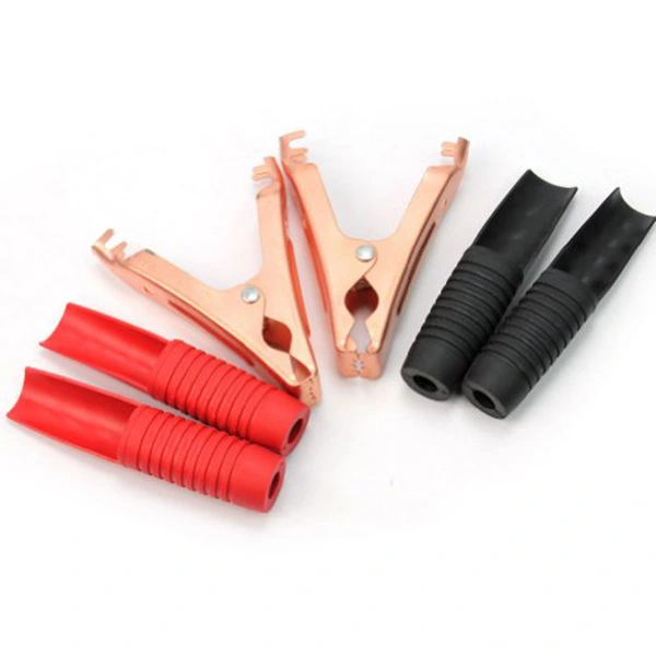 2Pcs Car Storage Battery Terminals Accumulator Crocdile Clip Cigarette Lighter Power Socket Adapter (Black+Red)