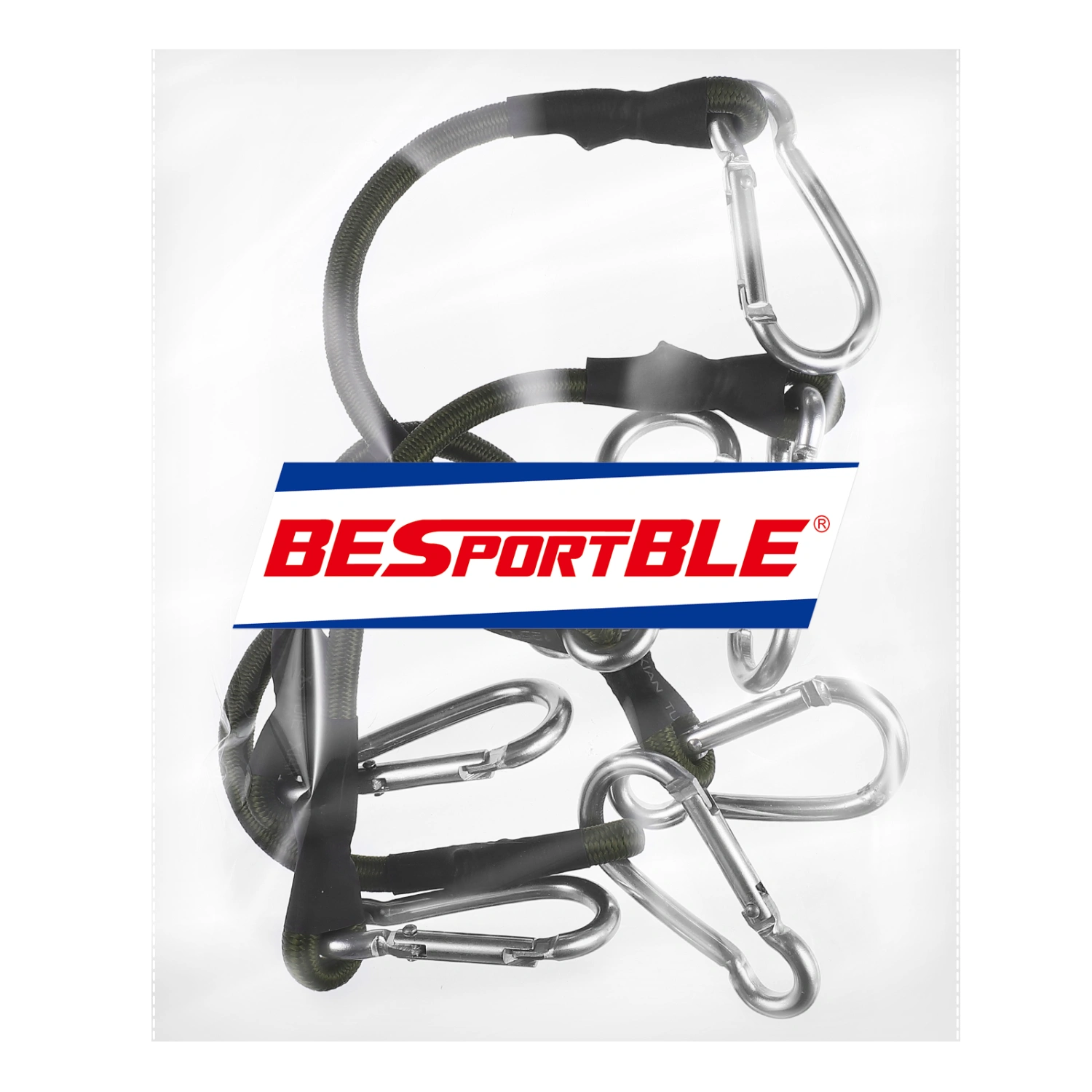 4pcs Outdoor Bungee Straps Carabiner Hooks Bungee Cords Luggage Tie Downs Elastic Camping Cords