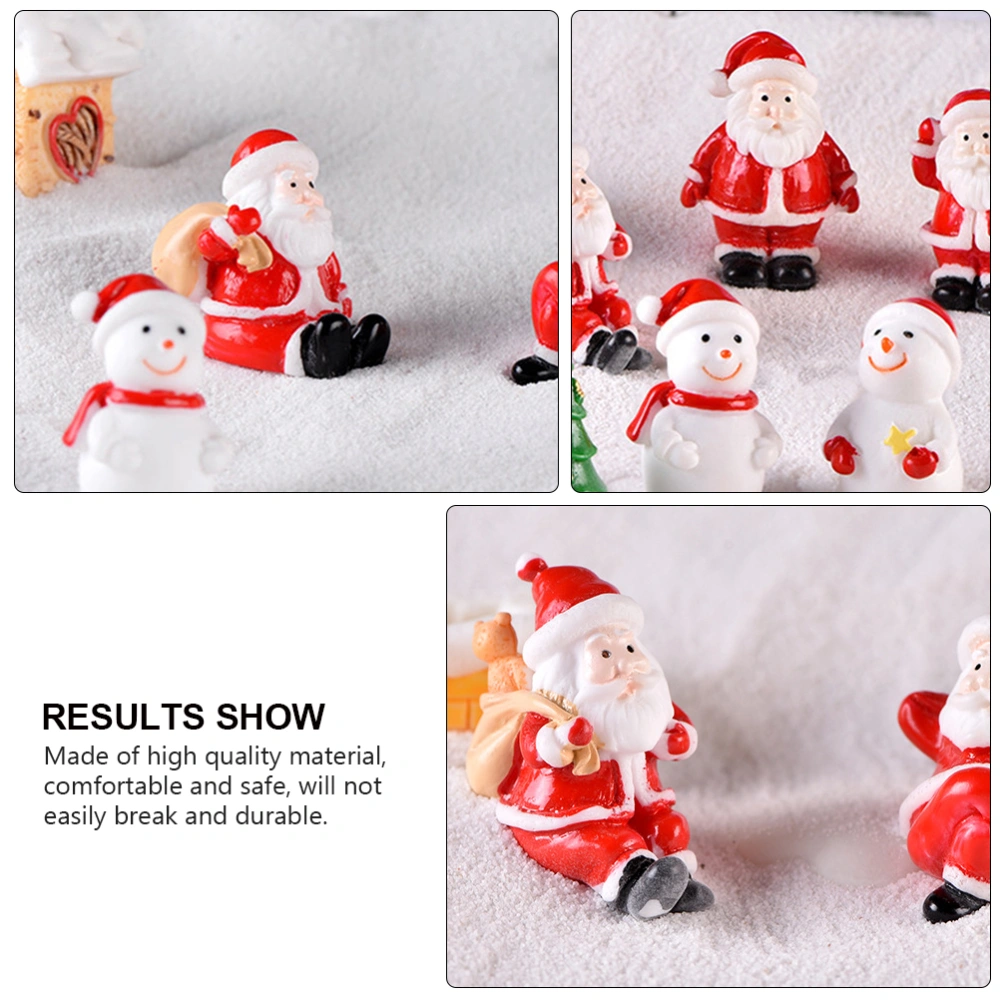 12pcs Lovely Christmas Craft Resin Santa Claus Miniatures (Mixed Style)