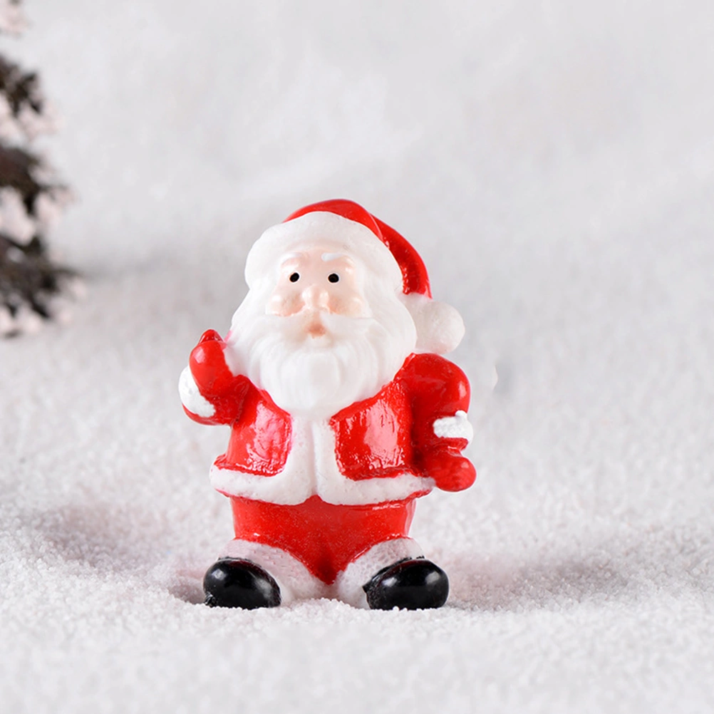 12pcs Lovely Christmas Craft Resin Santa Claus Miniatures (Mixed Style)