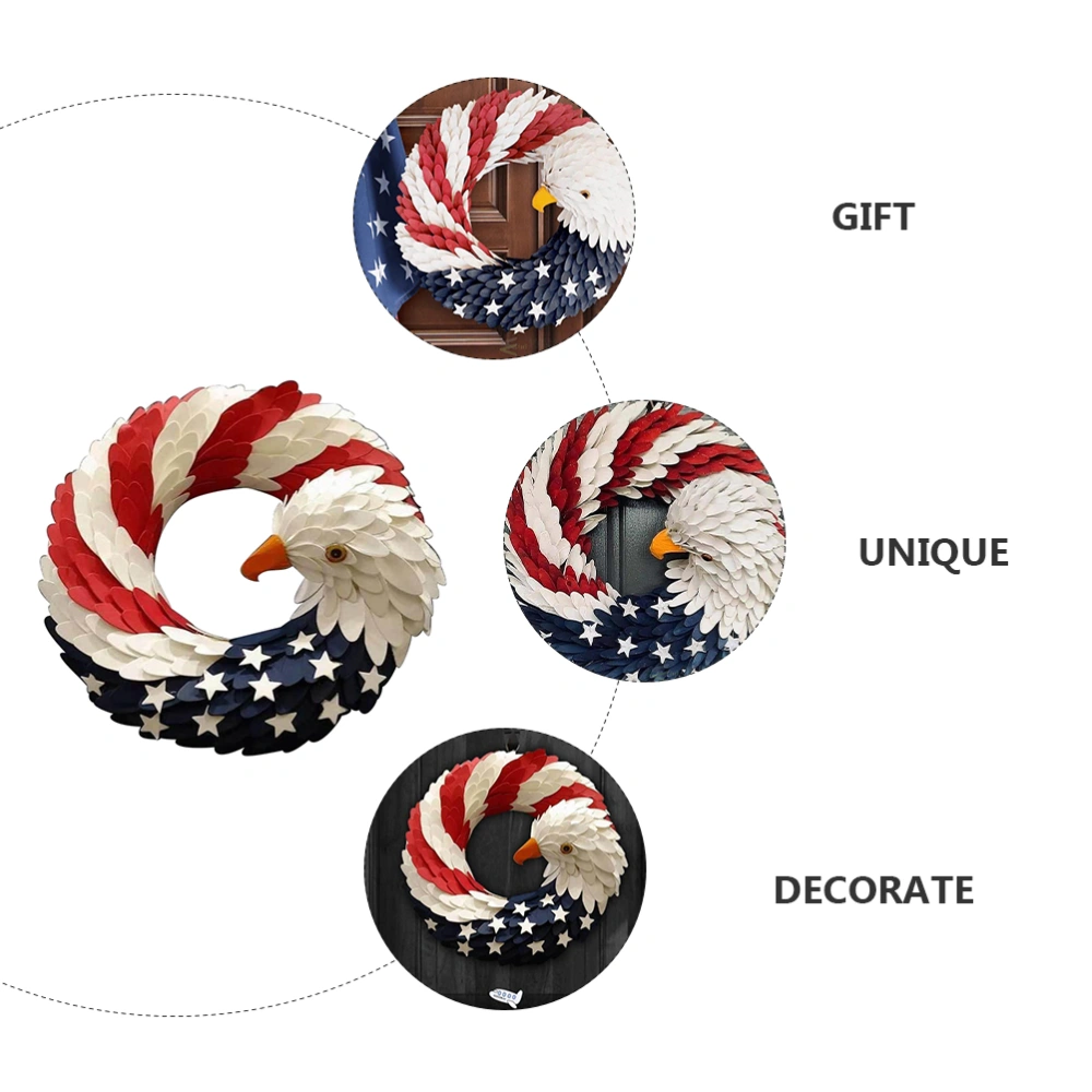 1Pc Eagle Shape Wreath Door Patriotic Eagle Wreath Wall Hanging Decor for Party