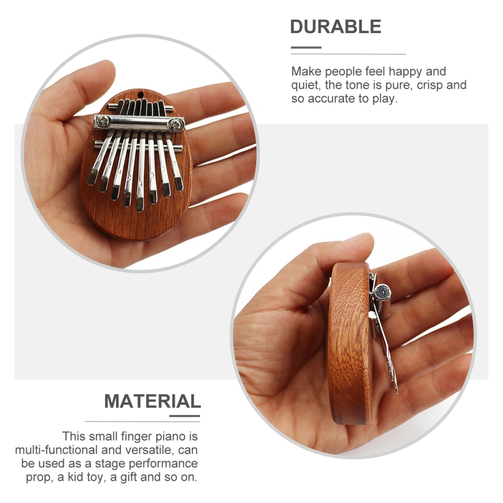 Wooden Kalimba 8 Keys Thumb Piano Mini Wooden Thumb Piano with Rope Finger Piano