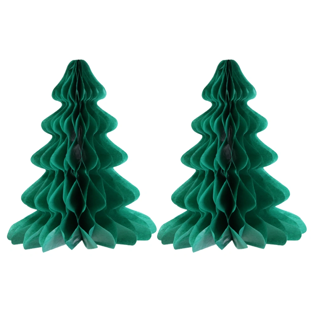 2pcs Paper Christmas Tree Table Decoration Honeycomb Design Christmas Tree Hanging Decorations Party Favors for Festival Party Tree