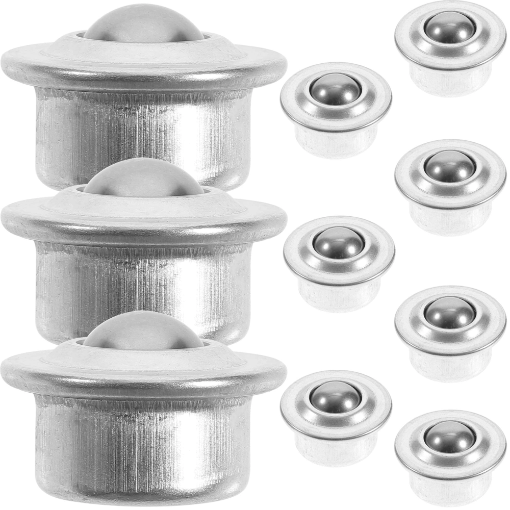 10pcs Stainless Steel Universal Base Metal Ball Bearing Casters Mounted Bearing Transfer Bearings