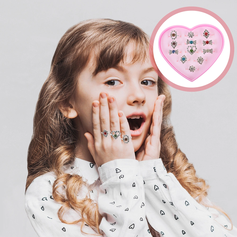 1 Set Children Crystal Rings Gemstone Rings Jewelry Toys Party Favors for Girls