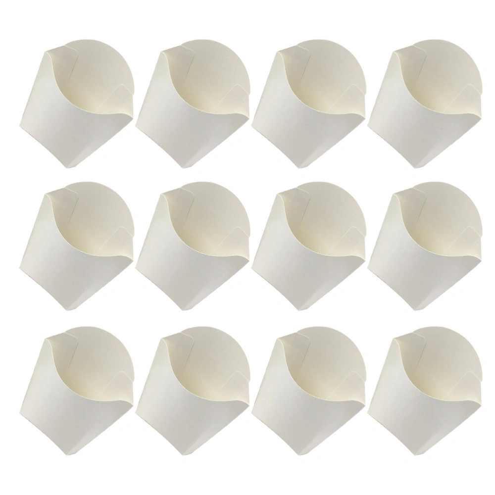 24Pcs Disposable French Fry Cups White Paper Snack Containers French Fries Holders