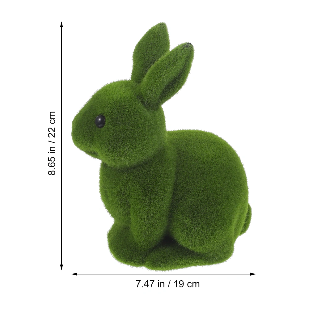 Easter Moss Bunny Flocked Rabbit Statue Festival Garden Yard Rabbit Figurine