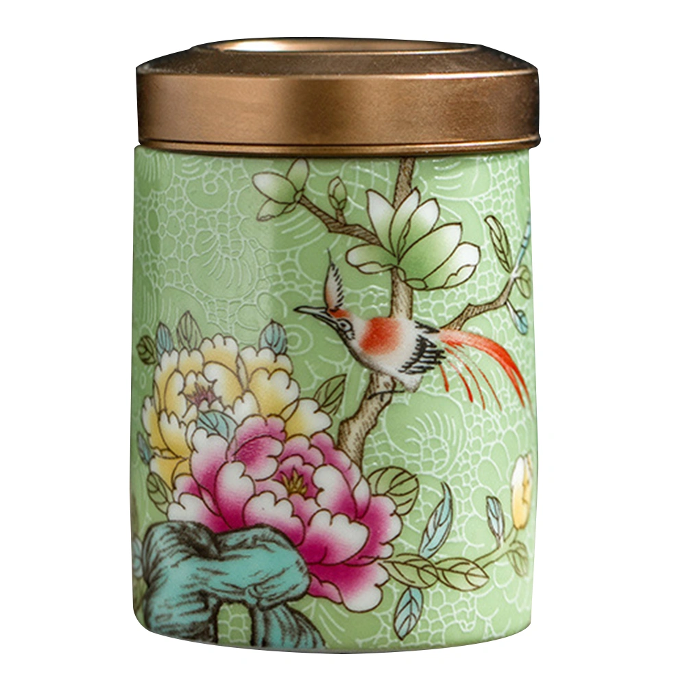 Ceramic Tea Leaf Canister Airtight Tea Storage Jar Household Food Storage Container
