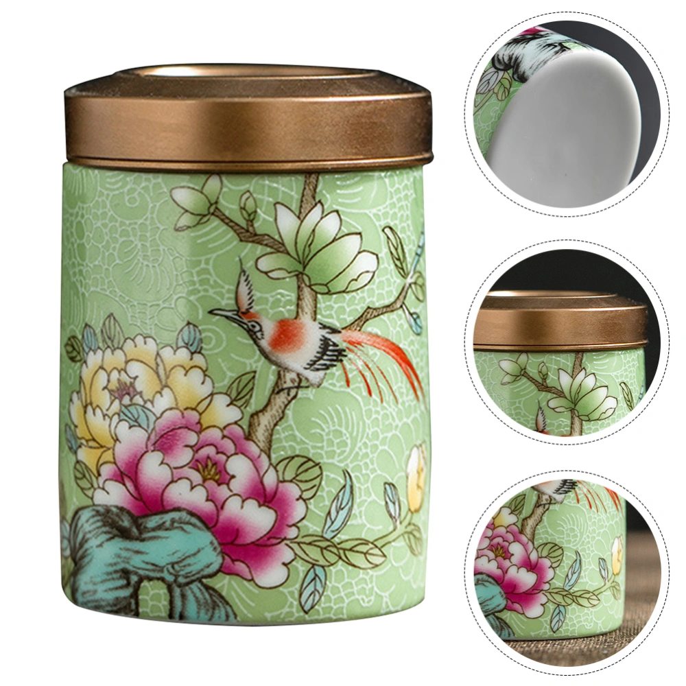 Ceramic Tea Leaf Canister Airtight Tea Storage Jar Household Food Storage Container