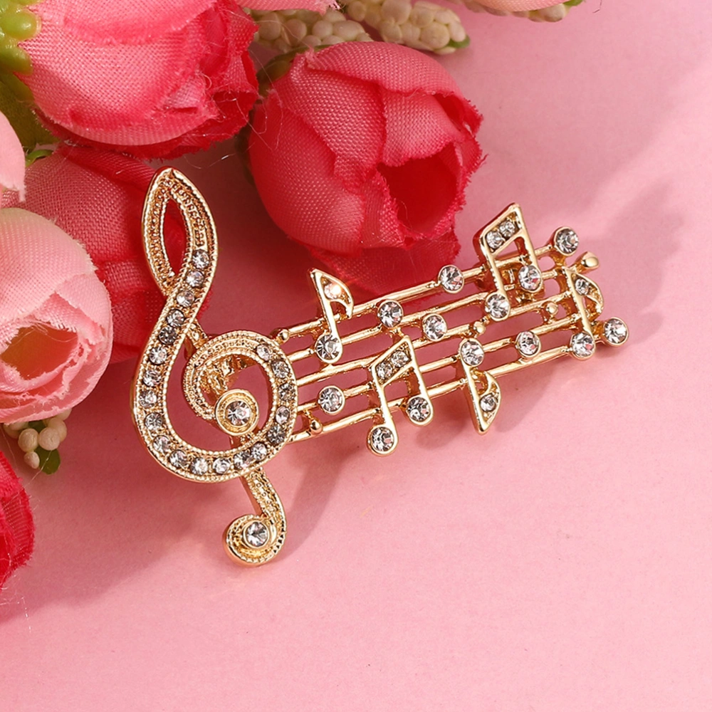 2pcs Note Brooches Rhinestones Brooches Metal Lapel Pins Clothing Decorative Brooches