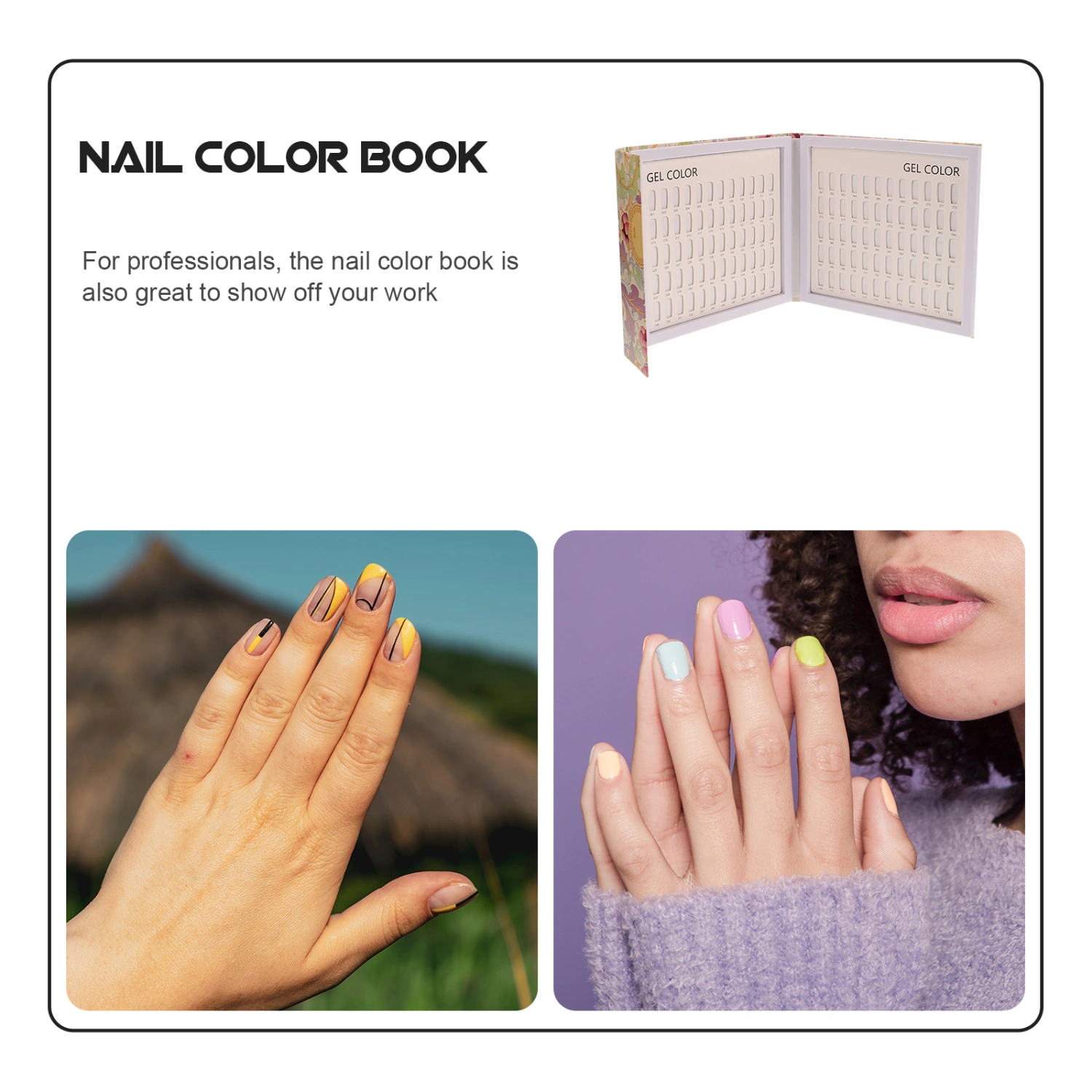 1PC 120-color Nail Color Sample Plate Nail Color Display Book (White)