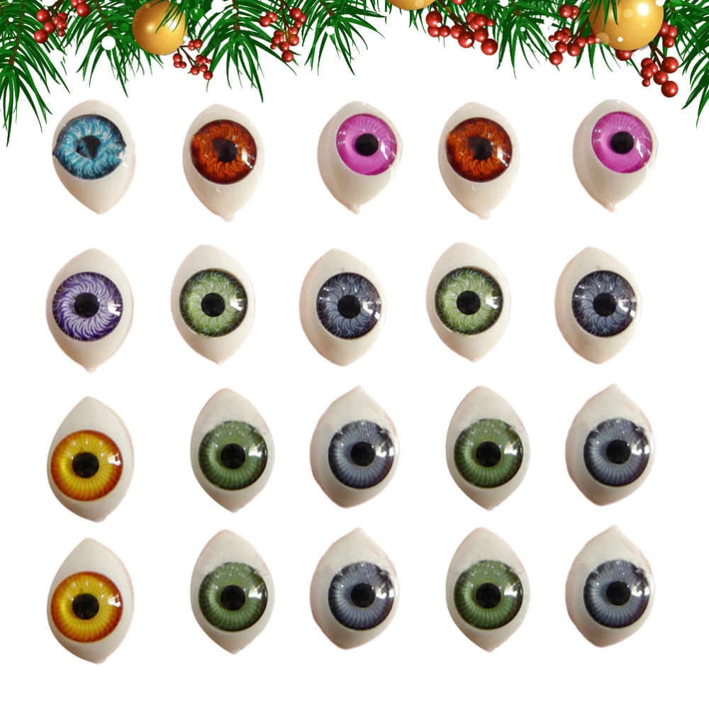 100PCS Simulated Hemisphere Eyeballs Fake Eyes Decor Creative DIY Accessories for Kids Craftsman Phone Case (12x16MM Mixed Color)