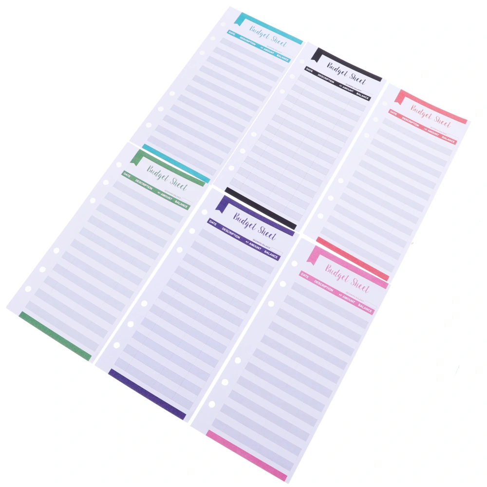 20Pcs Binder Budget Sheets Expense Budget Sheets for Personal Use