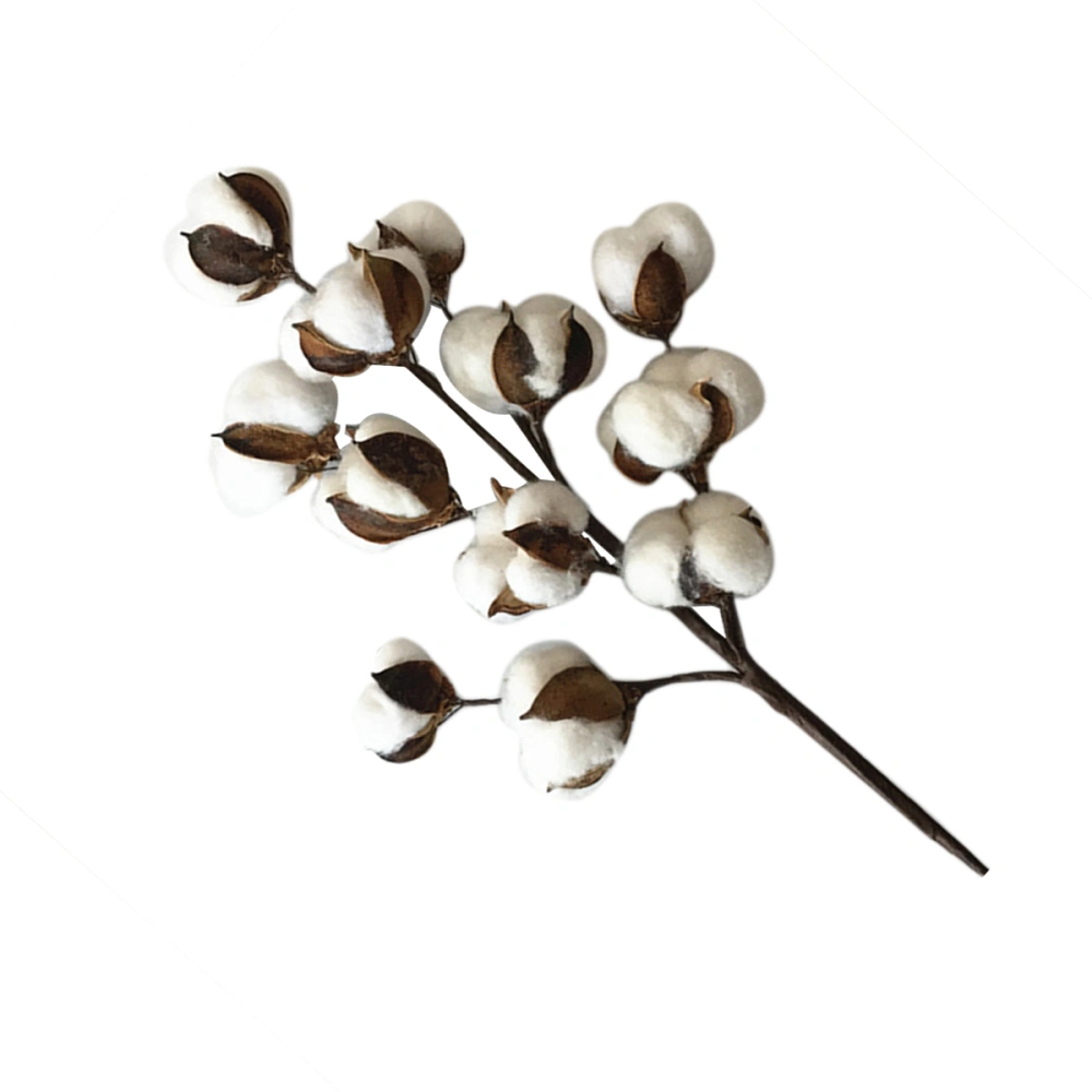 50cm Cotton Stems 12 Cotton Boll Cotton Branch Artificial Dried Flowers Home Wedding Decor