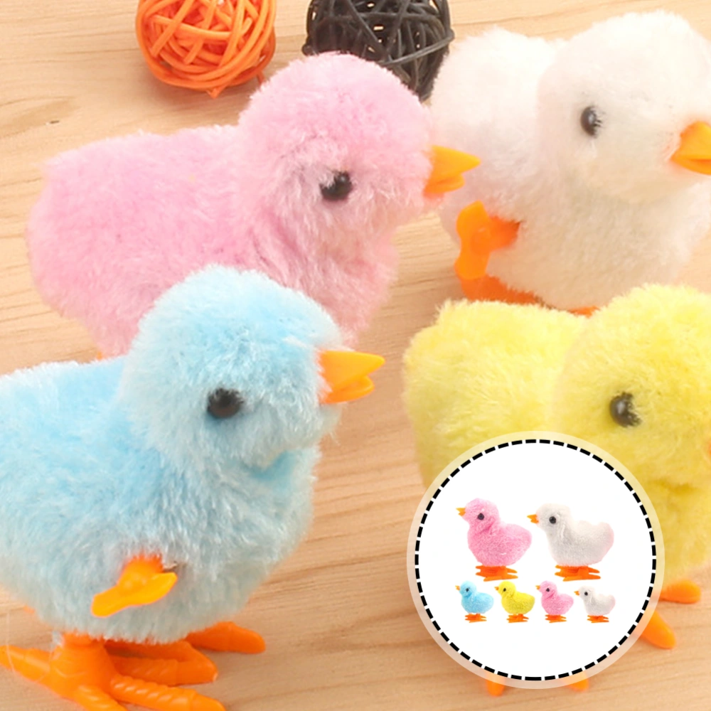 6Pcs Plush Wind Up Toys Wind Up Chickens Clockwork Jumping Toys Jumping Chickens