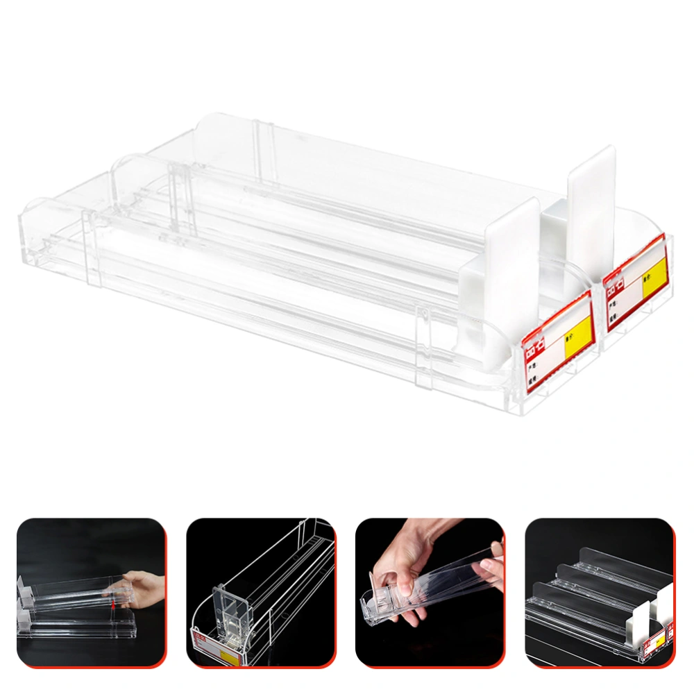 4pcs Auto-push Cigarette Showcase Clear Cigarette Pusher Rack for Supermarket